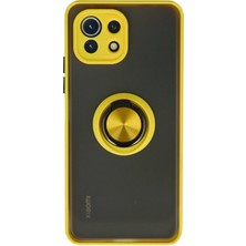 Olmira   Mi 11 Lite Kılıf Montreal Yüzüklü Silikon Kapak - Sarı 587455