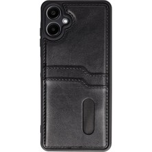 Olmira  Samsung Galaxy A06 Kılıf Sara Kartvizitli Deri Kılıf - Siyah 587455