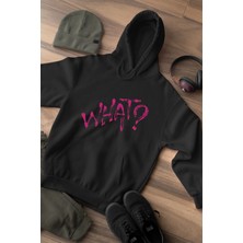 Widi What Baskılı Streetwear Cool Regular Fit Pamuk Çocuk Siyah Sweatshirt
