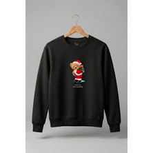 Widi Christmas Sevimli Ayıcık Yılbaşı Noel Baskılı Regular Fit 3 Ip Şardonlu %100 Pamuk Sweatshirt