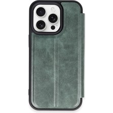 Olmira   14 Pro Max Kılıf Flip Cover - Koyu Yeşil 587455