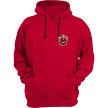 Widi Bozkurt Sembolü Türkiye Türk Bayrağı Kurt Baskılı %100 Pamuk Kırmızı Sweatshirt