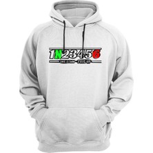 Widi Motorcu Motorsiklet Vites Geçişleri 1N23456 Baskılı 3 Iplik Kalın Şardonlu Kanguru Cepli Sweatshirt
