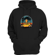 Widi Araba Baskılı Siyah Sweatshirt