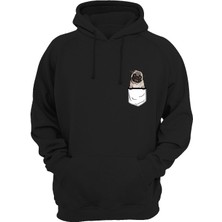 Widi Köpek Baskılı Siyah Sweatshirt