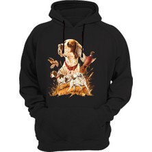 Widi Hunter Vahşi Yaşam Avcılık Av Köpeği Ingiliz Pointer Setter Sülün Baskılı %100 Pamuk Sweatshirt