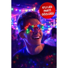 Toyfest 6’lı LED Parti Gözlüğü Işıklı Yıldız Gözlük Seti – Renkli Disko Konser Eğlence
