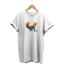 Widi Tilki Baskılı Beyaz T-Shirt