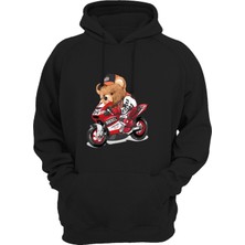 Widi Ayıcık Baskılı Siyah Sweatshirt