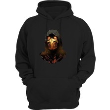 Widi Baskılı Siyah Sweatshirt