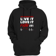Widi Ride It Baskılı Siyah Sweatshirt