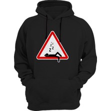 Widi Baskılı Siyah Sweatshirt