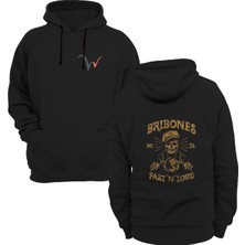 Widi Arkası Baskılı Siyah Sweatshirt