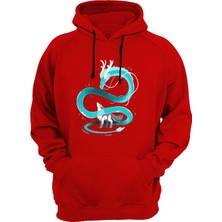 Widi Ejderha Baskılı Kırmızı Sweatshirt