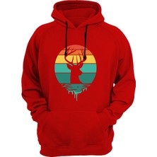 Widi Geyik Baskılı Kırmızı Sweatshirt