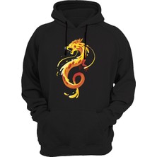 Widi Dragon Baskılı Siyah Sweatshirt