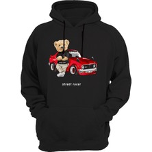 Widi Ayıcık Baskılı Siyah Sweatshirt