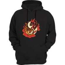 Widi Kaplan Baskılı Siyah Sweatshirt