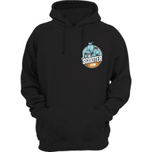 Widi Scooter Baskılı Siyah Sweatshirt