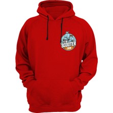 Widi Scooter Baskılı Kırmızı Sweatshirt