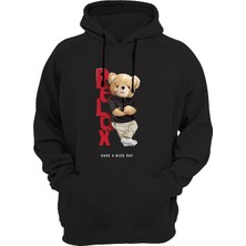 Widi Relax Baskılı Siyah Sweatshirt