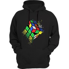 Widi Rubiküp Baskılı Siyah Sweatshirt