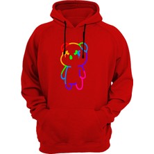 Widi Nean Ayıcık Baskılı Kırmızı Sweatshirt