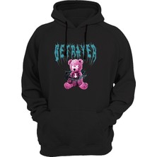 Widi Ayıcık Baskılı Siyah Sweatshirt