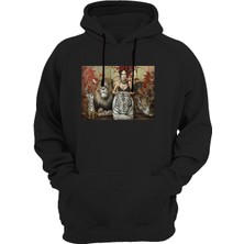 Widi Kaplan Baskılı Siyah Sweatshirt