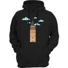Widi Galata Baskılı Siyah Sweatshirt