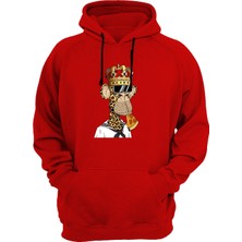 Widi Maymun Baskılı Kırmızı Sweatshirt