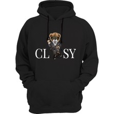 Widi Classy Baskılı Siyah Sweatshirt