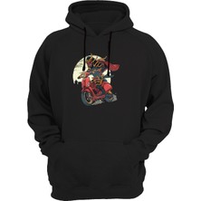 Widi Samuray Baskılı Siyah Sweatshirt