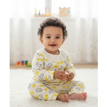 Buufuu Kız Bebek Takım Ördek Desenli Pamuklu Uzun Kollu