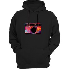 Widi Kamera Baskılı Siyah Sweatshirt