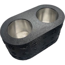 Mottopi Çift Kadeh Ehlikeyf Kilim Motifli, Termojelli Paslanmaz Çelik, Donarak Soğutan-Siyah 1 Adet