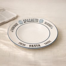 Evidea Kitchen Spaghetti Pasta Makarna Tabağı - Beyaz - 27 cm