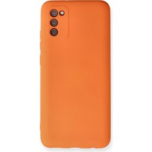 Olmira  Samsung Galaxy A03S Kılıf Nano Içi Kadife Silikon - Turuncu 587455