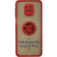 Olmira   Redmi Note 9 Pro Kılıf Montreal Yüzüklü Silikon Kapak - Kırmızı 587455