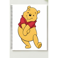 Black-One Winnie The Pooh A5 Metal Spiralli Çizgisiz Sert Kapak Winnie The Pooh  Defter