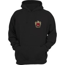 Widi Bozkurt Sembolü Türkiye Türk Bayrağı Kurt Baskılı %100 Pamuk Siyah Sweatshirt