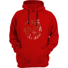 Widi Tilki Baskılı Kırmızı Sweatshirt