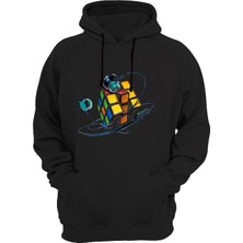 Widi Rubiküp Baskılı Siyah Sweatshirt