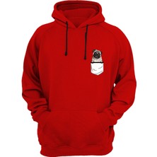 Widi Köpek Baskılı Kırmızı Sweatshirt