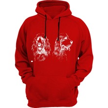 Widi Köpek Baskılı Kırmızı Sweatshirt