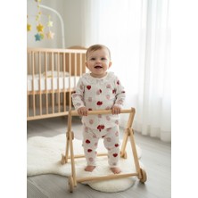 Buufuu Kız Bebek Takım Uzun Kollu Fisto Yakalı Pamuklu 0-6 Aylık