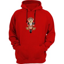 Widi Scooter Baskılı Kırmızı Sweatshirt