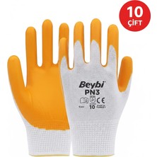 Iş Eldiveni Beybi Pn7 No:10 Sarı Nitril Eldiven (10 Çift Paket Içinde )