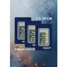 3x50=150 Gram Külçe Gümüş - 999,9 | Sertifikalı