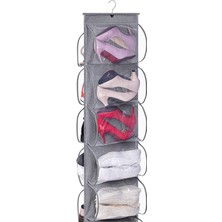 Helen's Home 10 Cepli Dolap Içi Ayakkabı ve Çanta Düzenleyici Geniş Hacimli Şeffaf Pencereli Organizer 125CMX37CM